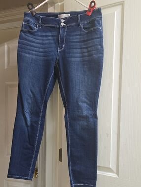Slim Stretch Jeggings in Dark Blue Wash